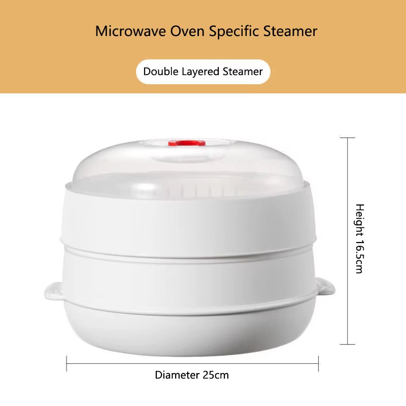 Microwave Heating Steamer Household Large Capacity Steamer Kitchen Steamer Box Steamer Rack Can Exhaust Steam