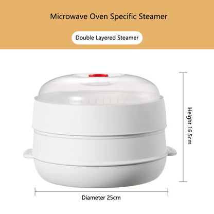 Microwave Heating Steamer Household Large Capacity Steamer Kitchen Steamer Box Steamer Rack Can Exhaust Steam